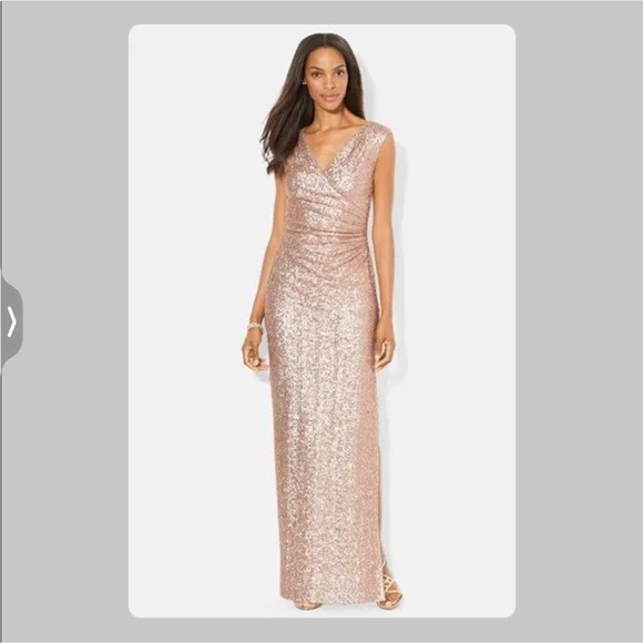 green emerald velvet dress LaDivine B8422 Rose Gold L Sale – The Dress Outlet